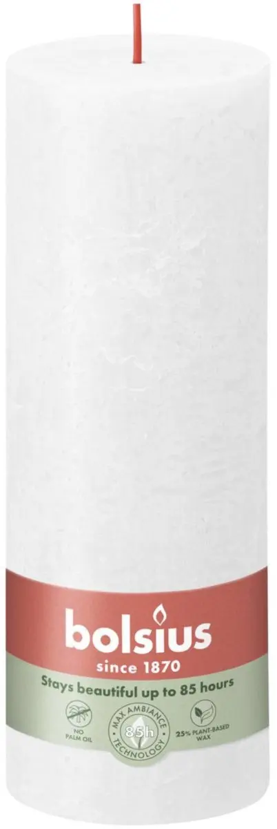 Bolsius Stompkaars Rustiek Wit 190x68mm