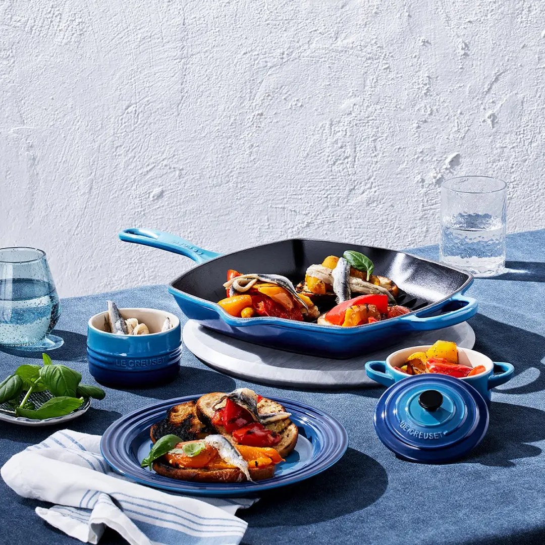 Le Creuset Signature Vierkante Grillpan 26cm - Azure
