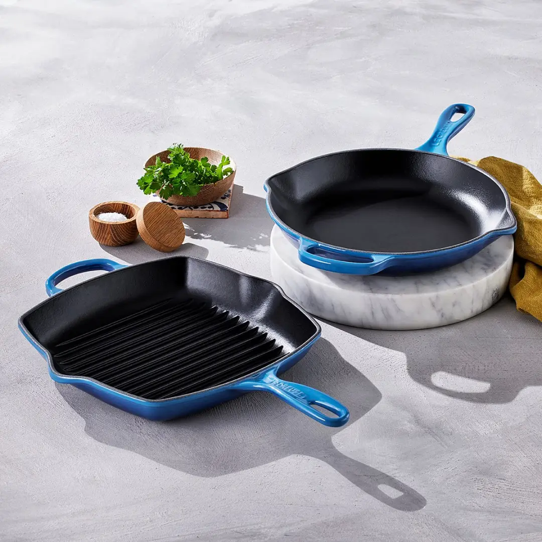 Le Creuset Signature Vierkante Grillpan 26cm - Azure