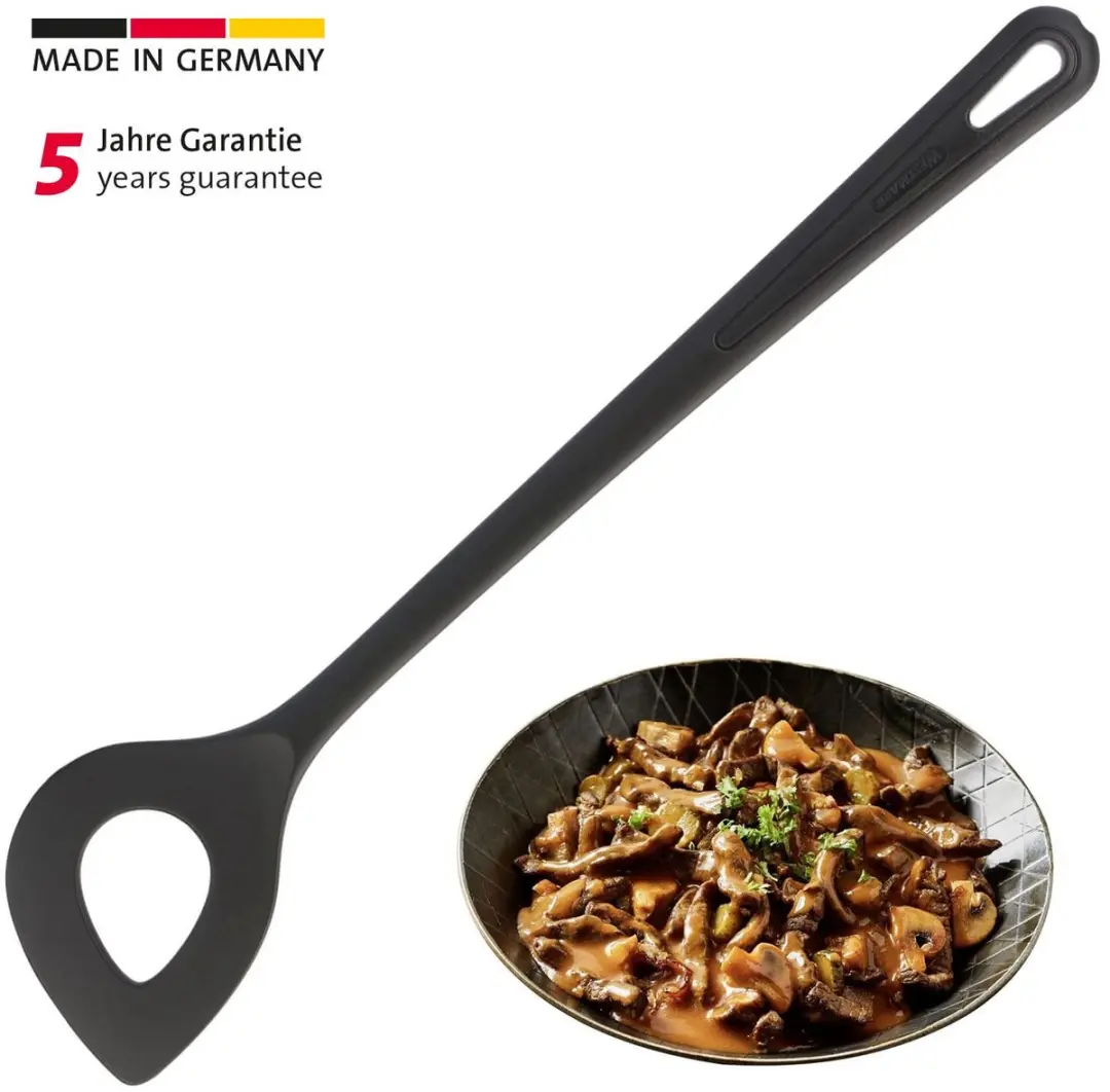 Westmark Spitsgatlepel/Kooklepel 30cm - Hittebestendig 270°C - Zwart