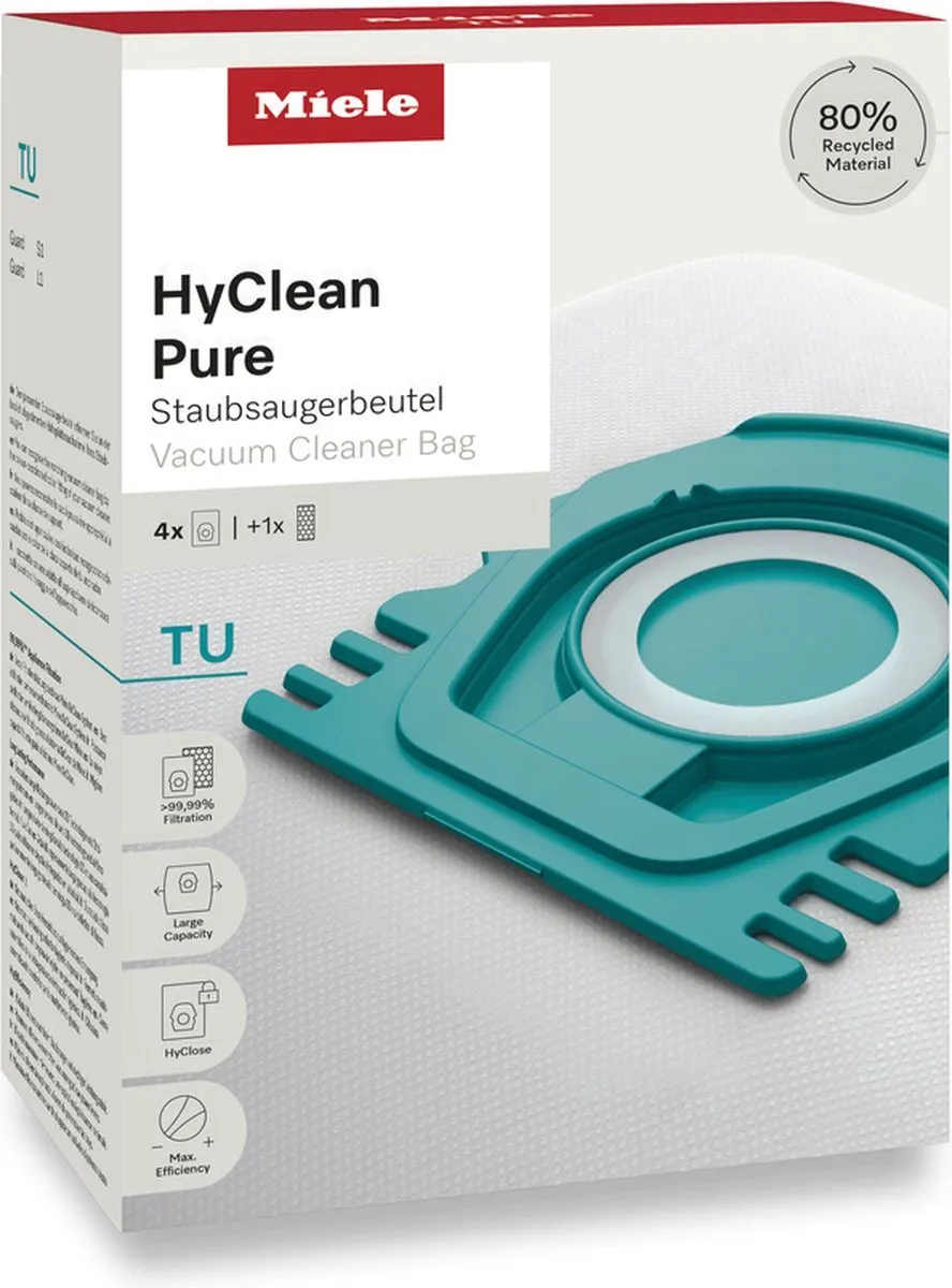 Miele HyClean Pure Stofzak - 4 Stuks - o.a. Guard S1/L1