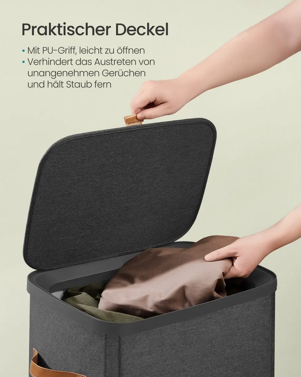 Songmics Wasmand 100L - Inktzwart - afbeelding 3 van 6