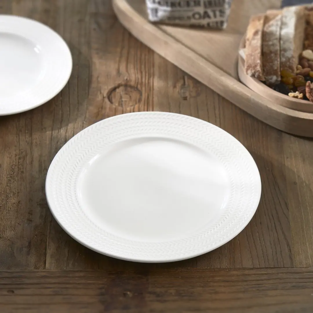 Riviera Maison RM Bellecôte Dinerbord 26.5cm - Wit Porselein