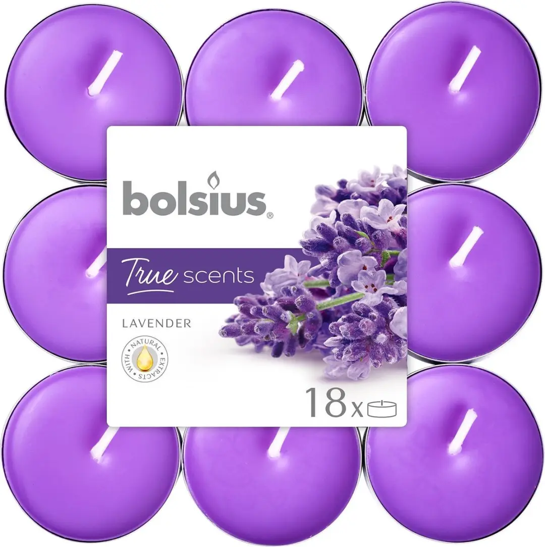 Bolsius True Scents Geurtheelicht Lavender - 18 Stuks