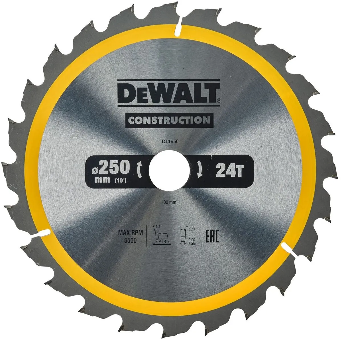 DeWalt DT1956-QZ Cirkelzaagblad Hout 250mm 24T