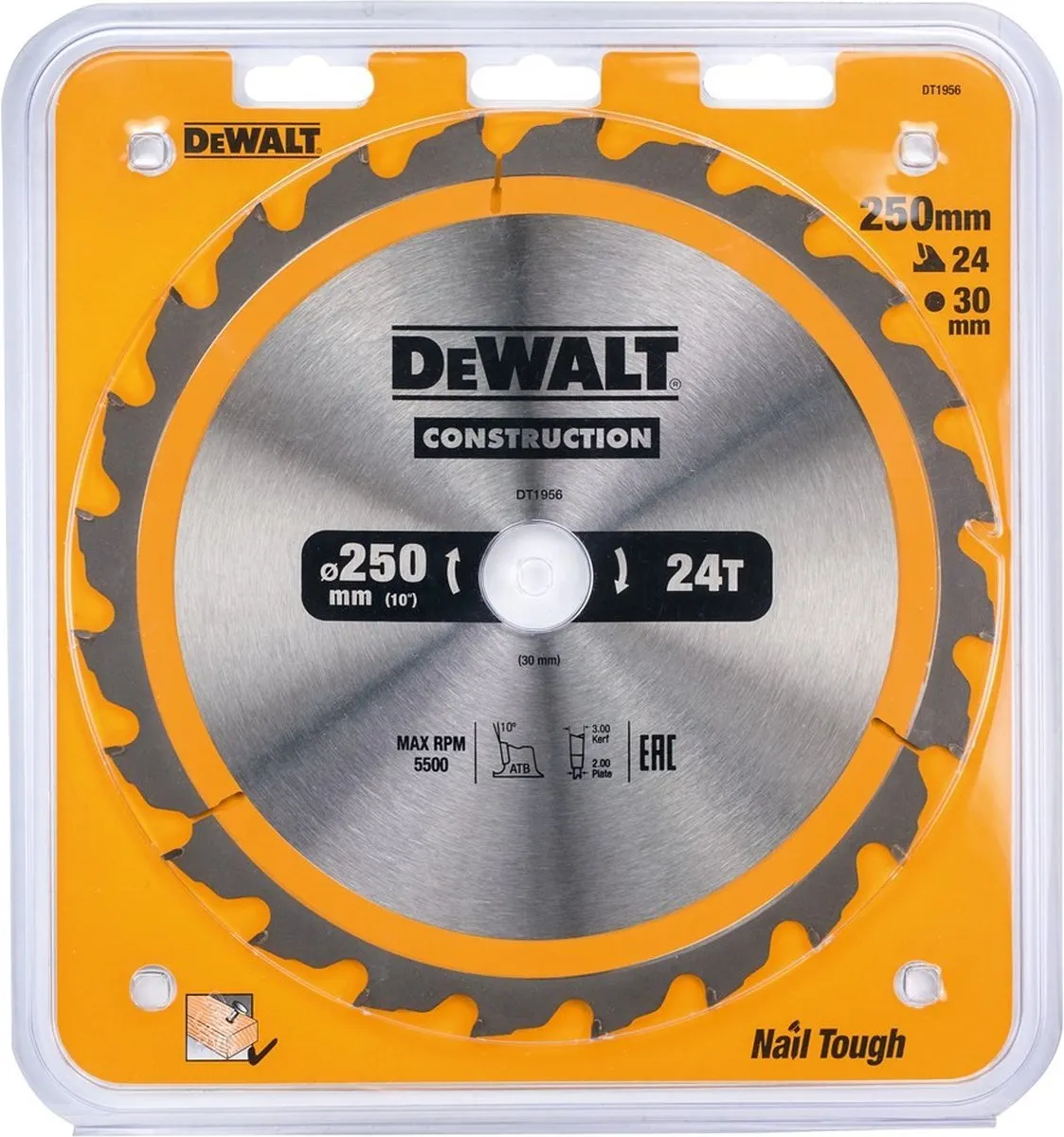 DeWalt DT1956-QZ Cirkelzaagblad Hout 250mm 24T