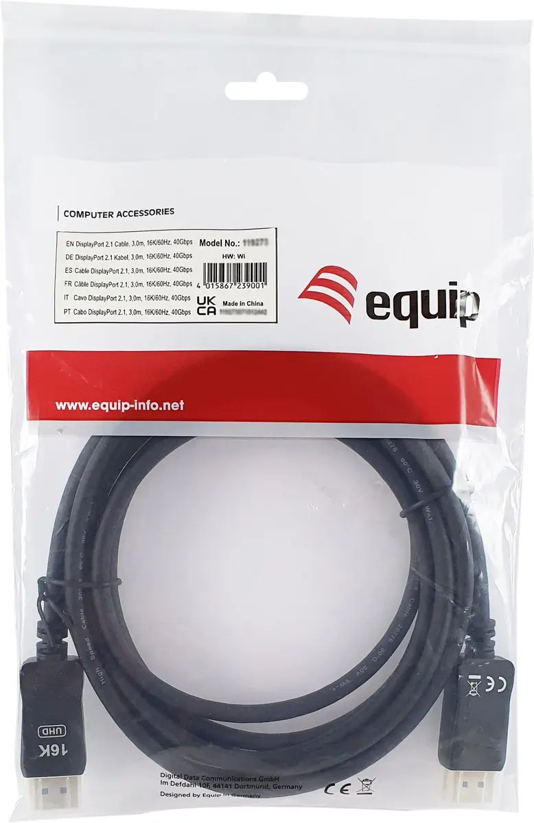 Equip 119274 DisplayPort Kabel 5m - Zwart