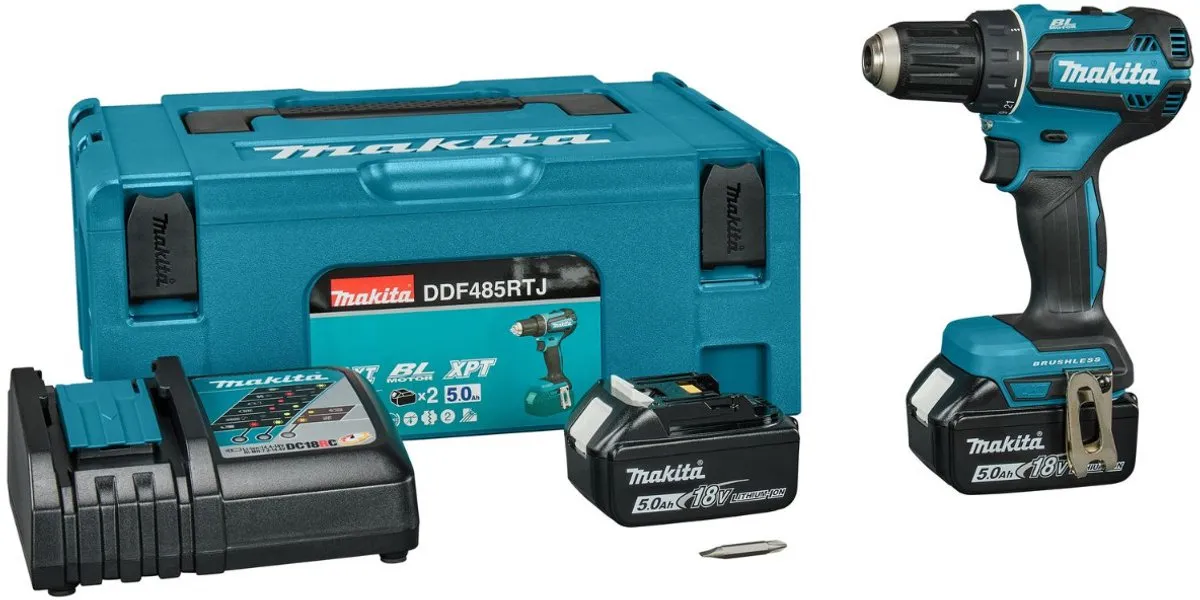 Makita DDF485RTJ Accu-boor/schroefmachine - 2x accu - 21 standen