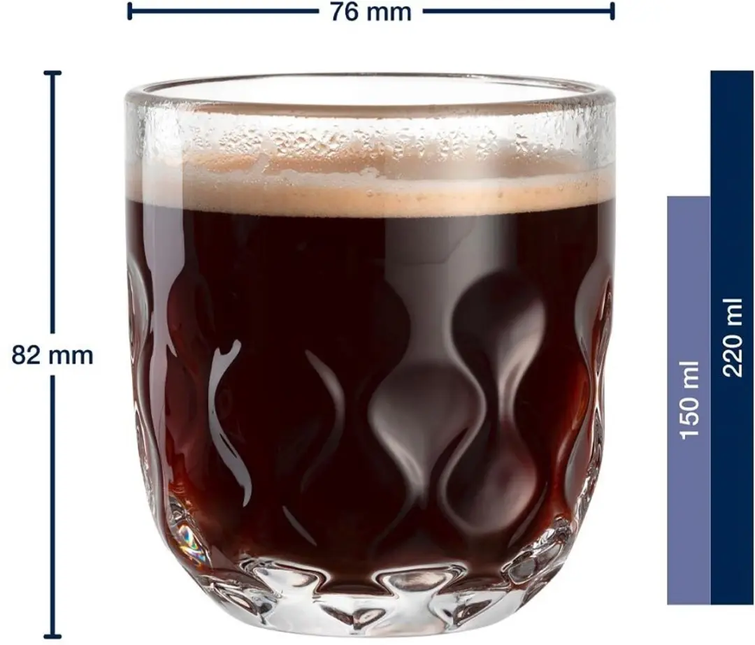 Leonardo Kaffeegläser Gocce 220ml - Transparant - 6 Stuks