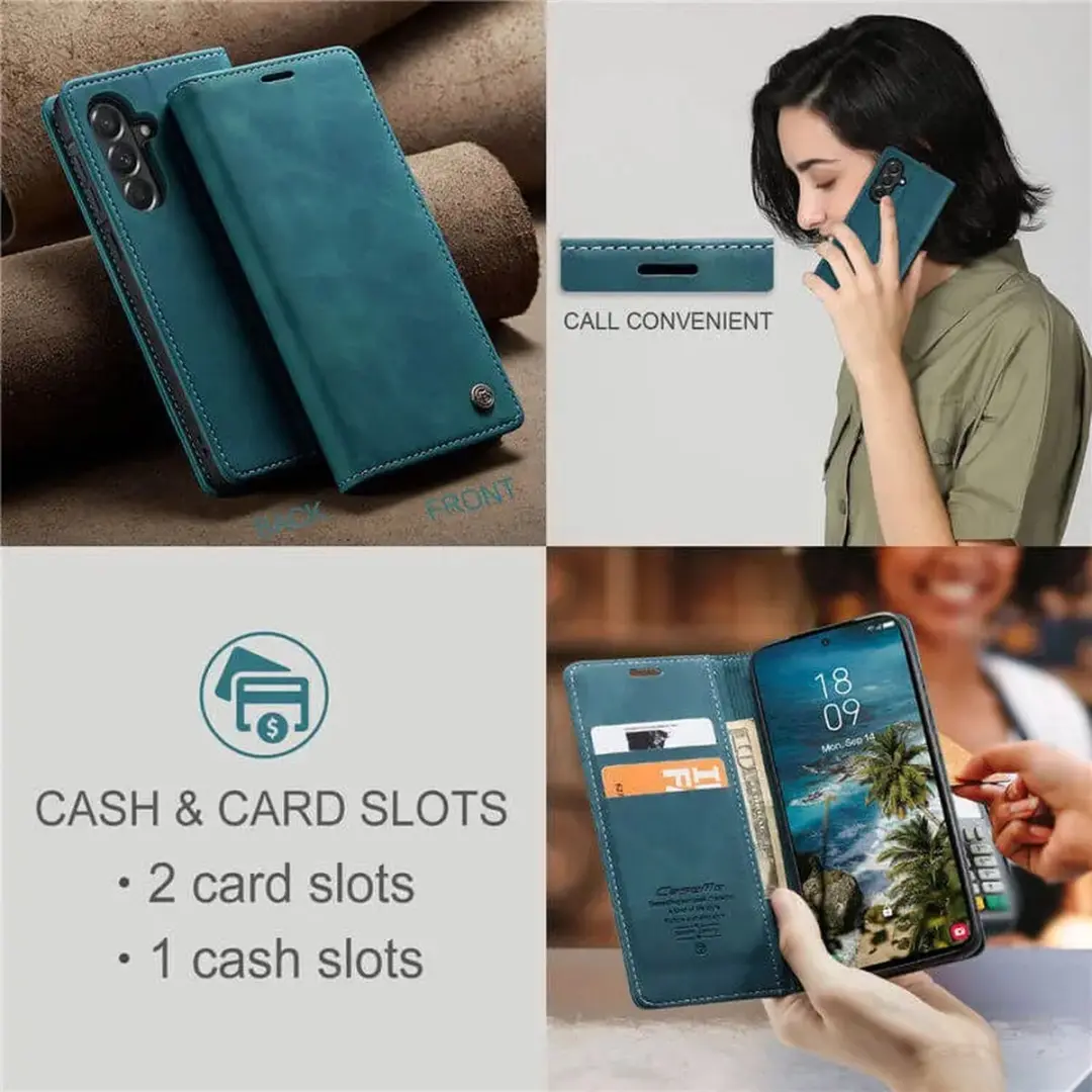 Caseme 013 Hoesje Samsung Galaxy A57 - Book Case Blauw