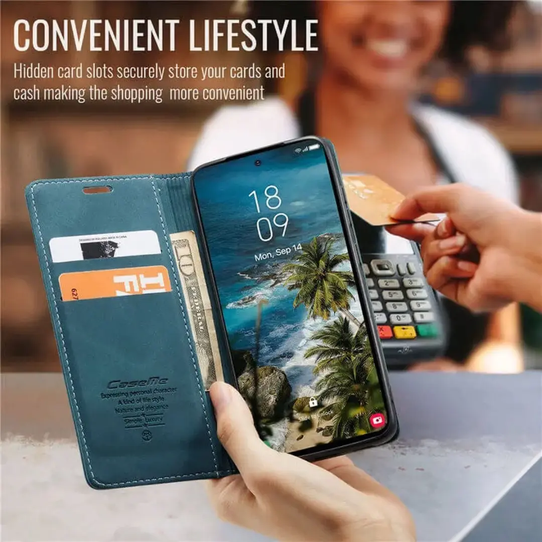 Caseme 013 Hoesje Samsung Galaxy A57 - Book Case Blauw