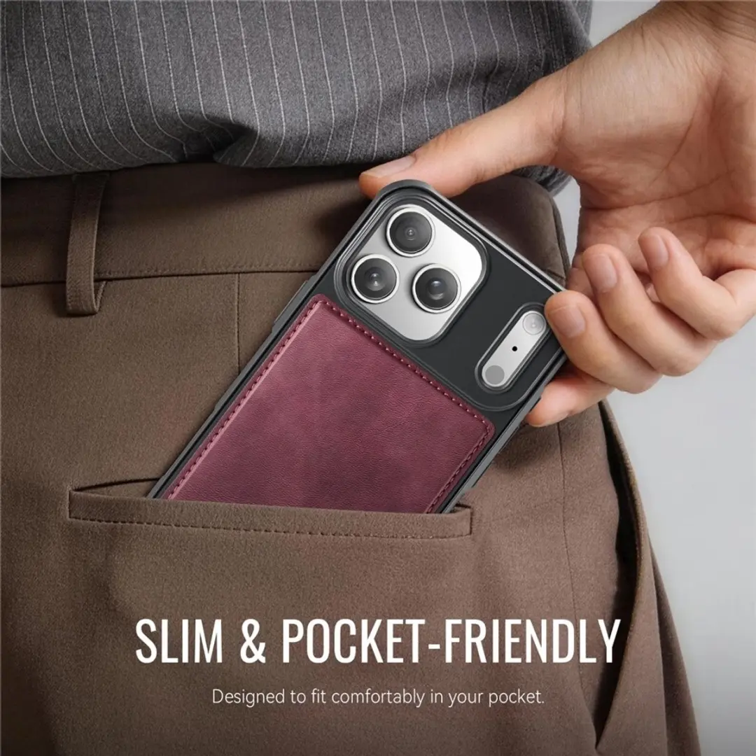 CaseMe C69 Leather Back Cover iPhone 17 Pro - MagSafe Rood