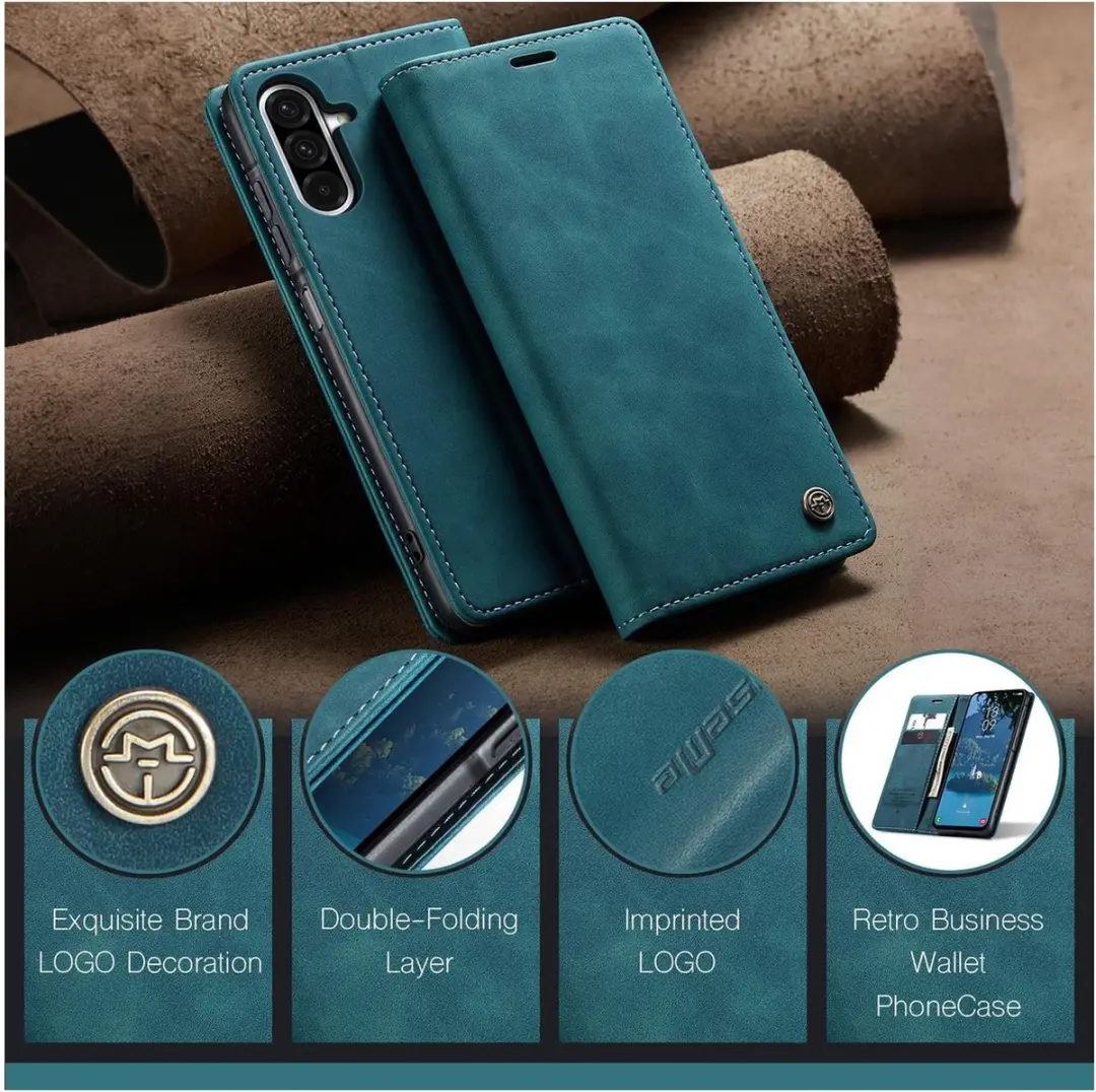 Caseme 013 Bookcase Portemonneehoesje Samsung Galaxy A56 - Blauw - afbeelding 6 van 6