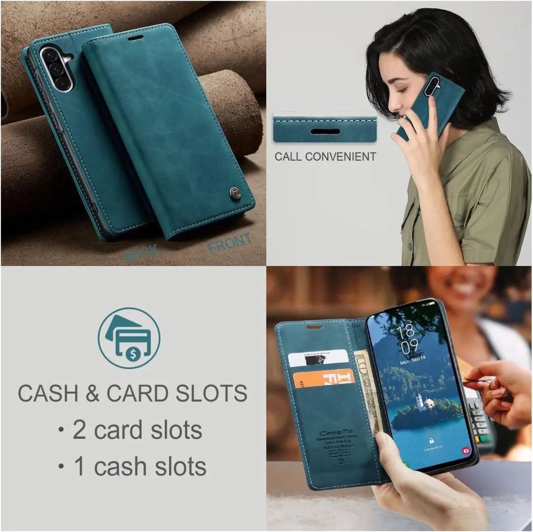 Caseme 013 Bookcase Portemonneehoesje Samsung Galaxy A56 - Blauw