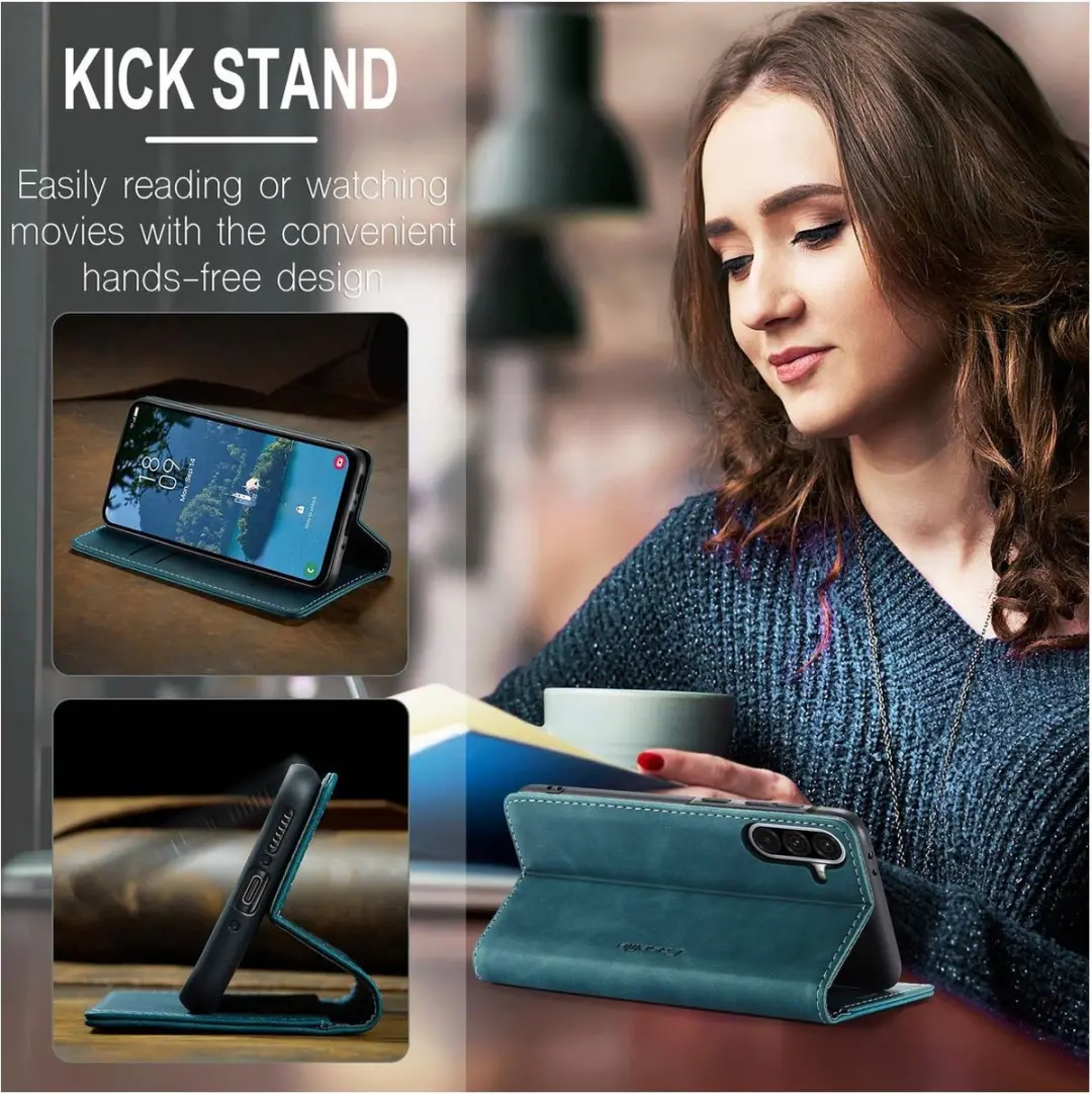 Caseme 013 Bookcase Portemonneehoesje Samsung Galaxy A56 - Blauw
