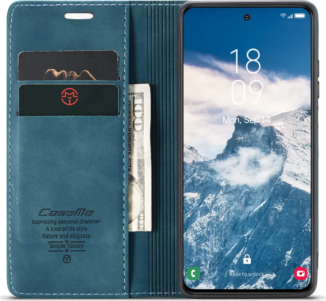 Caseme Telefoonhoesje Samsung Galaxy S25 Ultra Wallet Book - Blauw