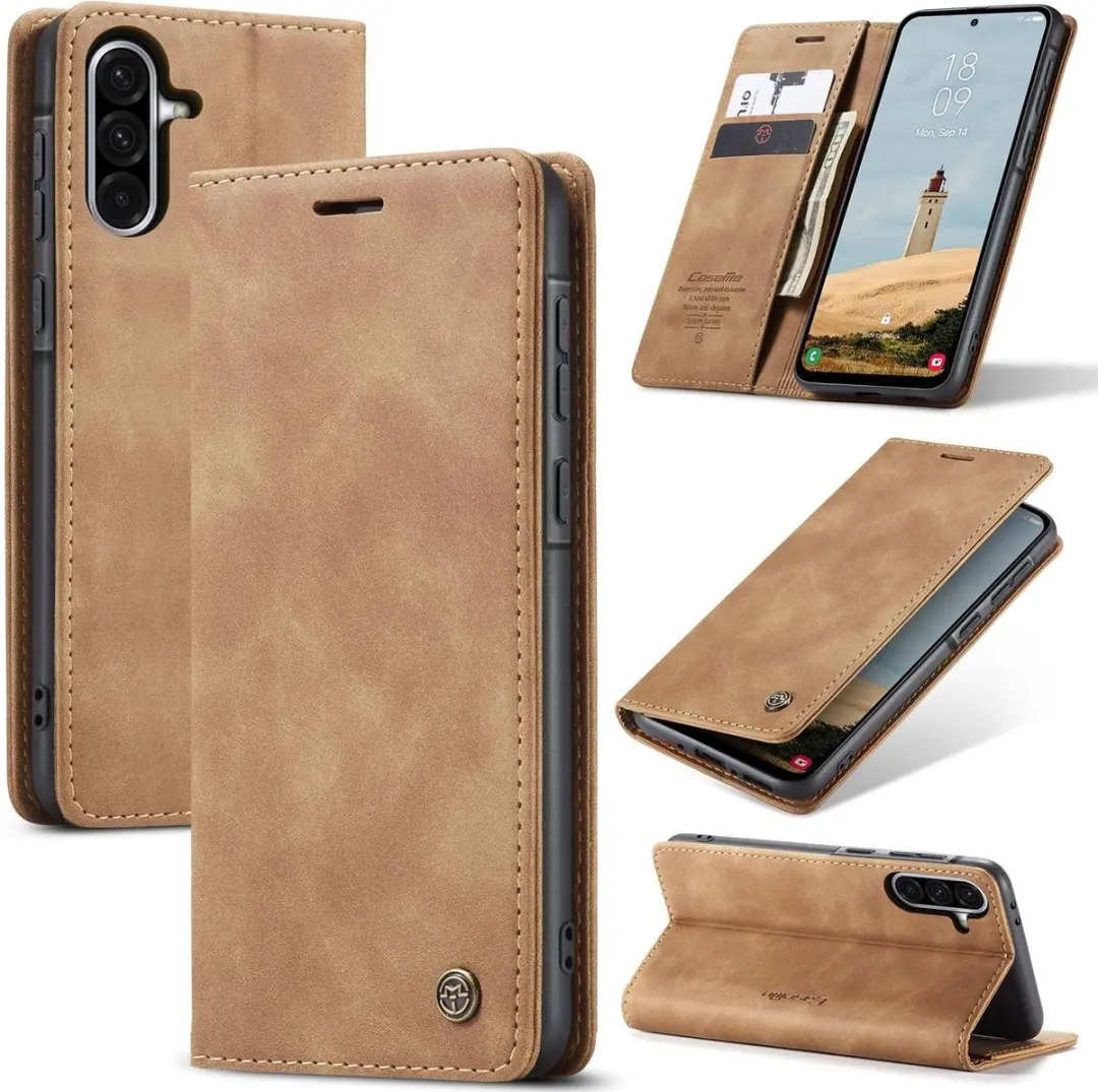 Caseme 013 Bookcase Portemonneehoesje Samsung Galaxy A56 - Bruin