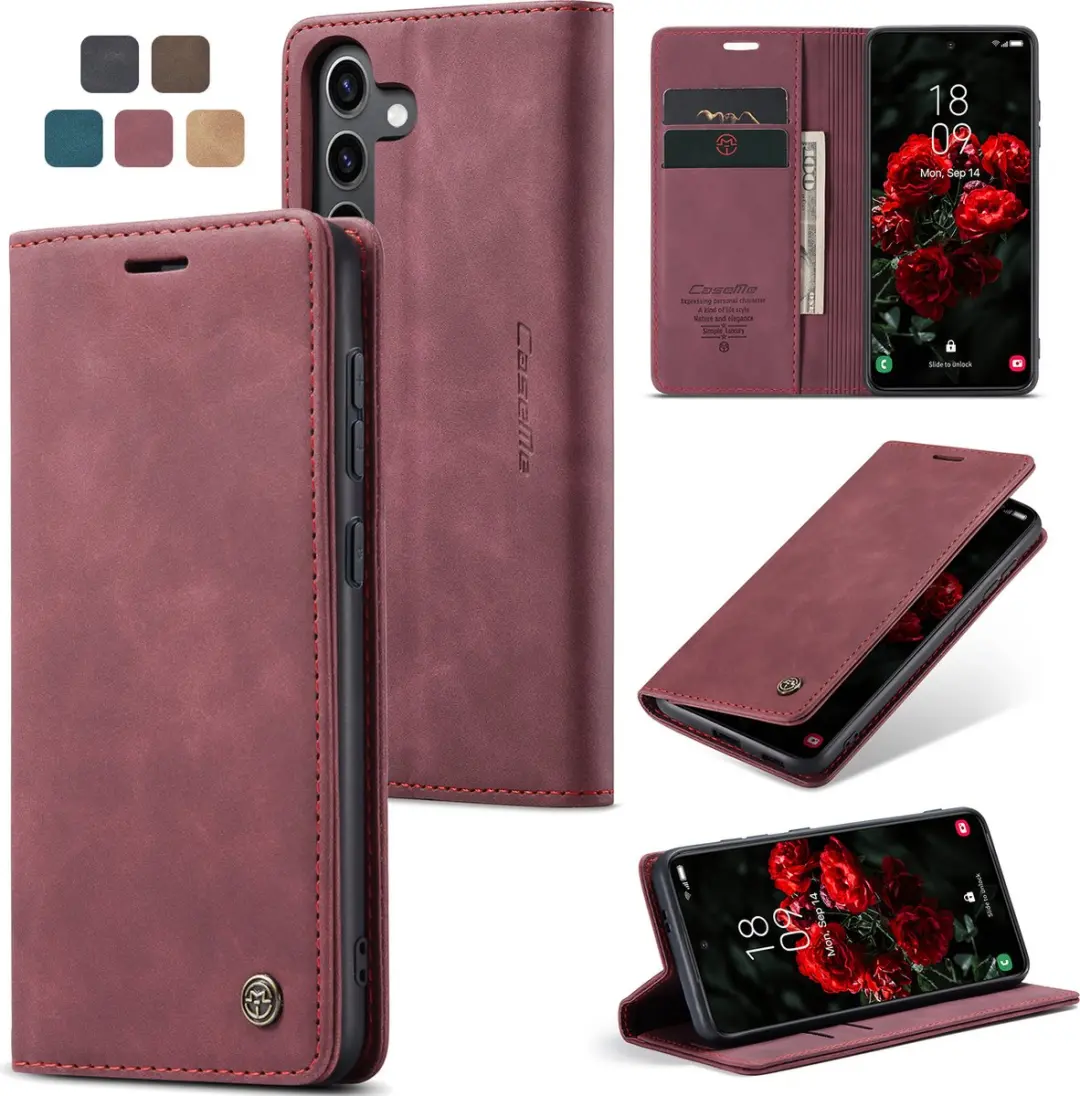 Caseme Wallet Book Case Samsung Galaxy A15 - Rood - afbeelding 6 van 6