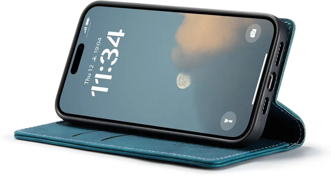 Caseme Hoesje iPhone 16 Retro Wallet Blauw - CSM-8551269