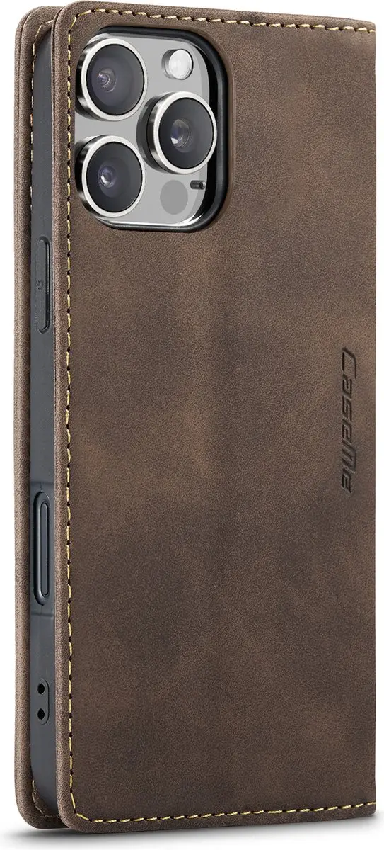 CaseMe iPhone 16 Pro Max Wallet Book Hoesje - Donker Bruin