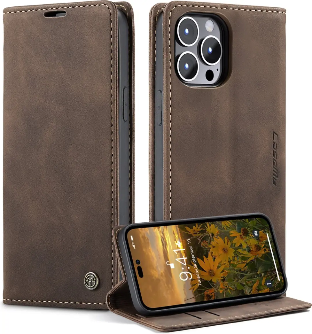 Caseme Retro Wallet Case CSM-39250 - iPhone 15 Pro - Coffee