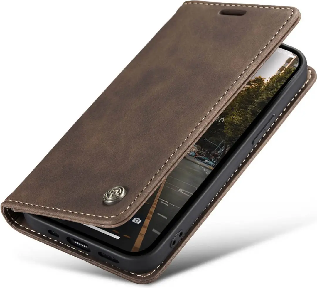 Caseme Retro Wallet Case CSM-39240 - iPhone 15 - 2 Pasjes - Coffee