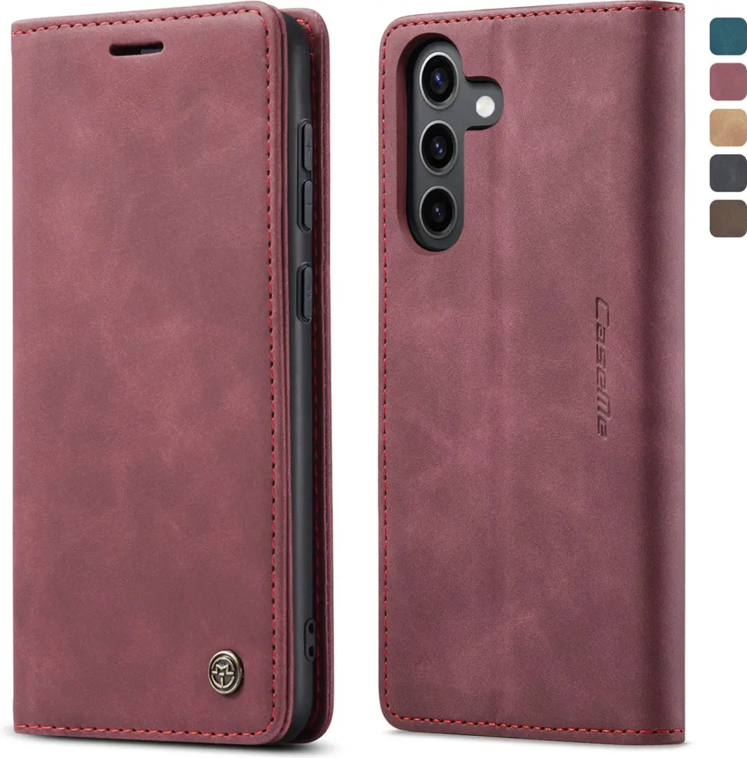 Caseme Telefoonhoesje Samsung Galaxy S24 Wallet Book - Rood