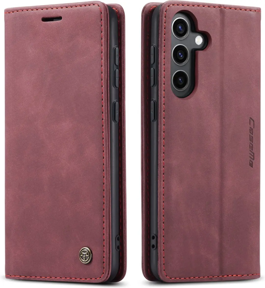 Caseme Telefoonhoesje Samsung Galaxy S24 Wallet Book - Rood