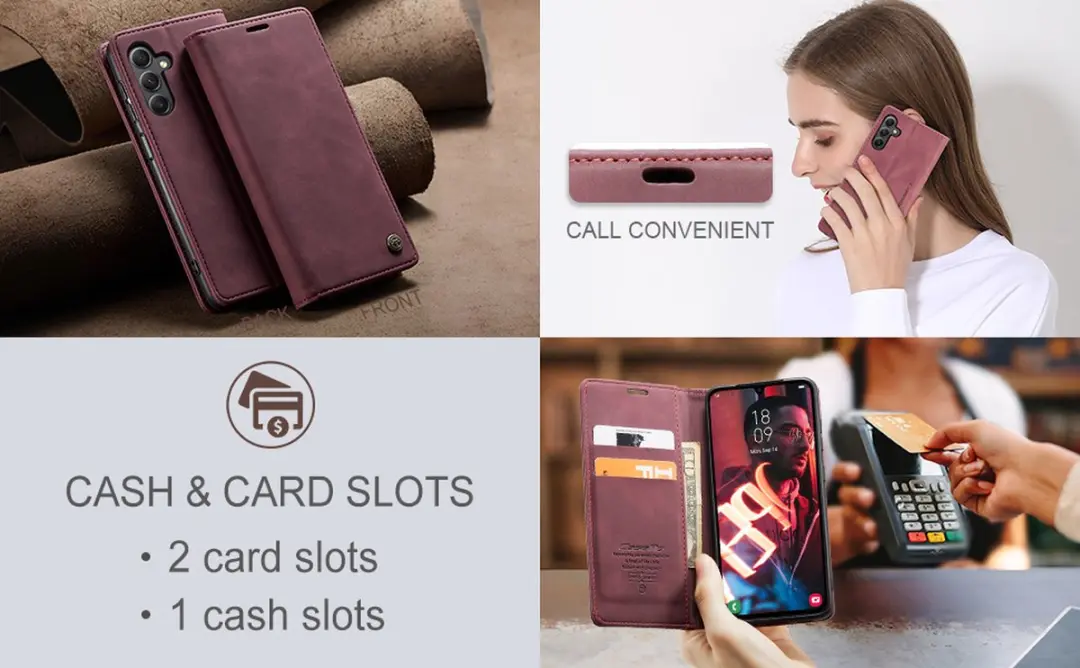 CaseMe iPhone 15 Pro Wallet Bookhoesje - Rood