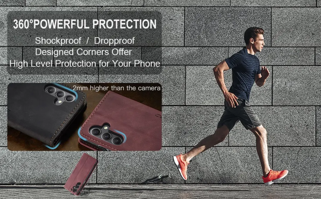 CaseMe iPhone 15 Pro Wallet Bookhoesje - Rood - afbeelding 6 van 6