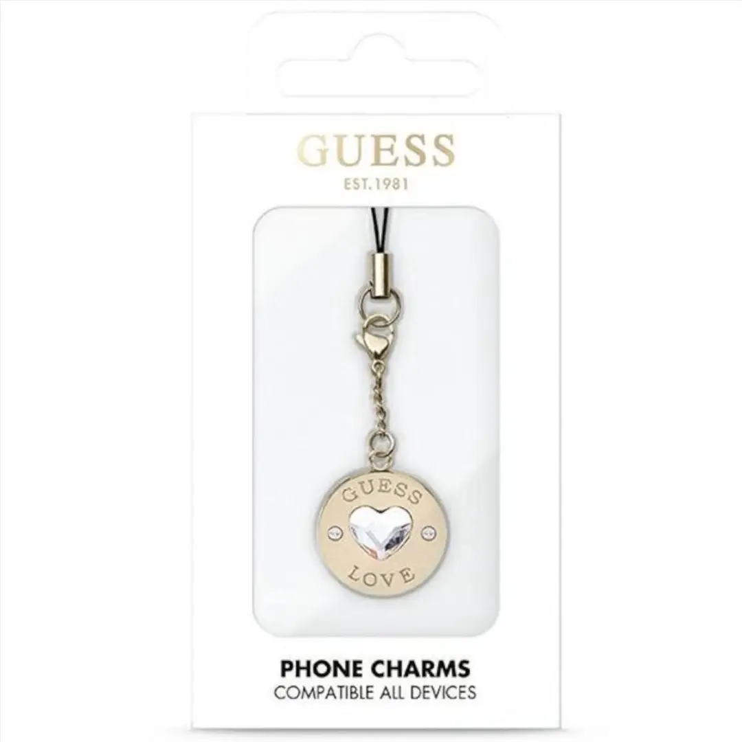 Guess Heart Diamond Charm Hangertje - Goud