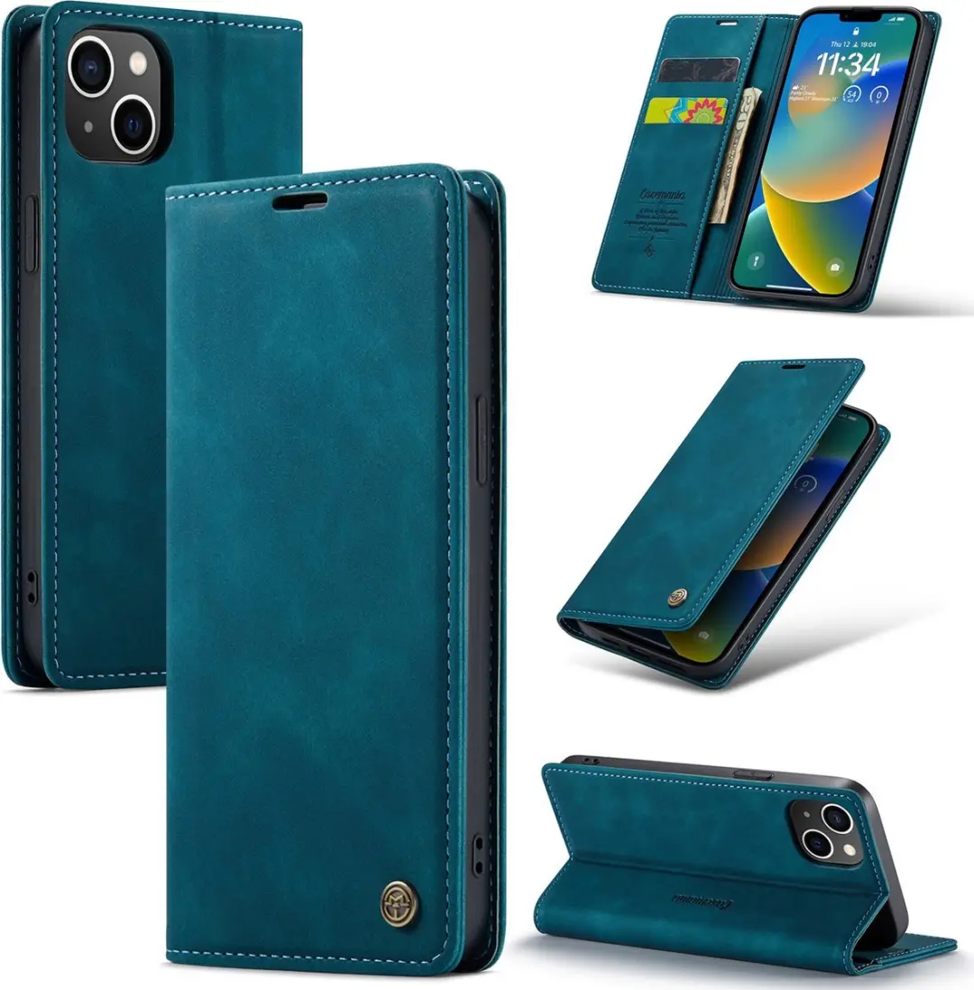 CaseMe iPhone 15 Plus Wallet Bookhoesje - Blauw