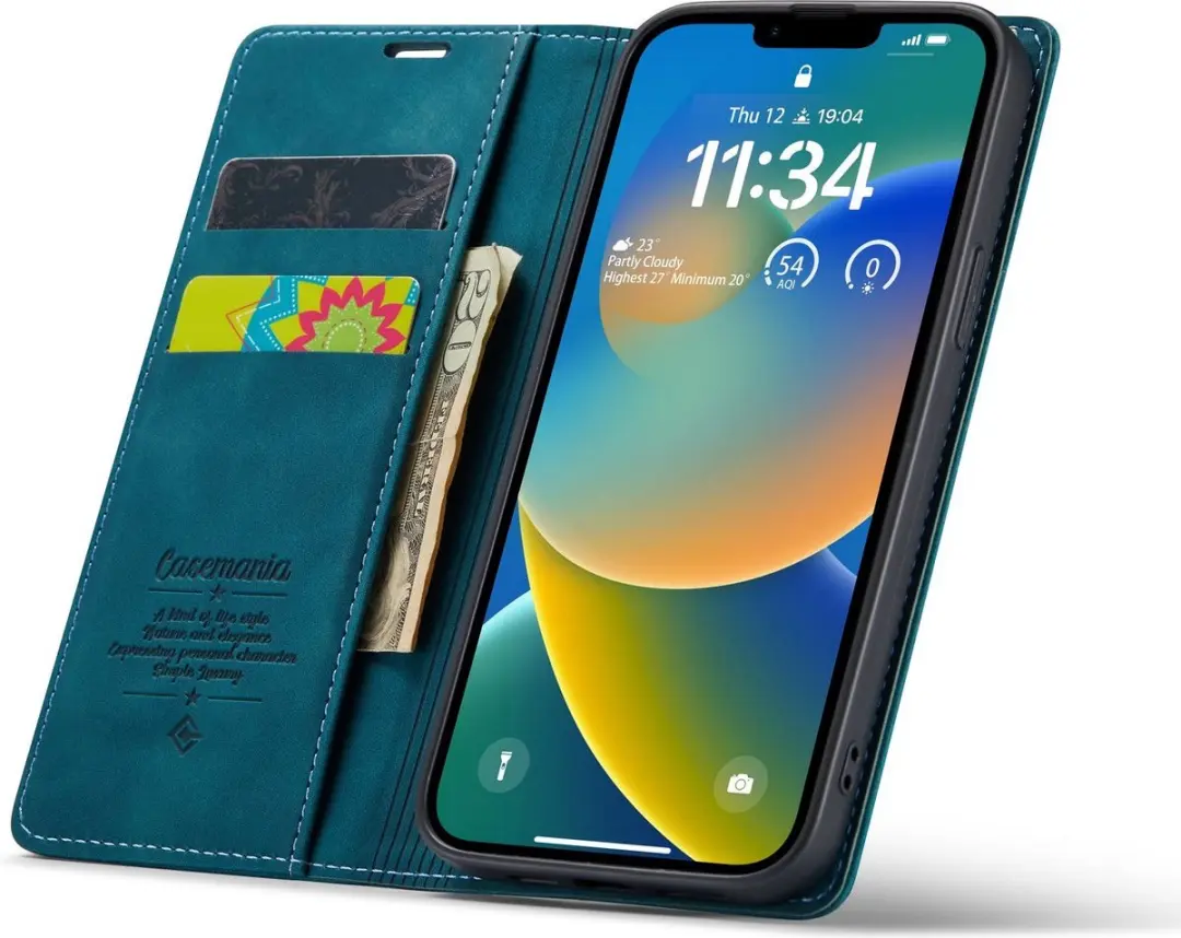CaseMe iPhone 15 Plus Wallet Bookhoesje - Blauw