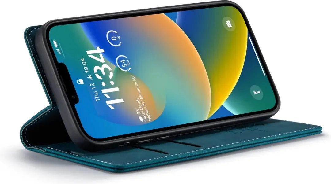 CaseMe iPhone 15 Plus Wallet Bookhoesje - Blauw - afbeelding 6 van 6