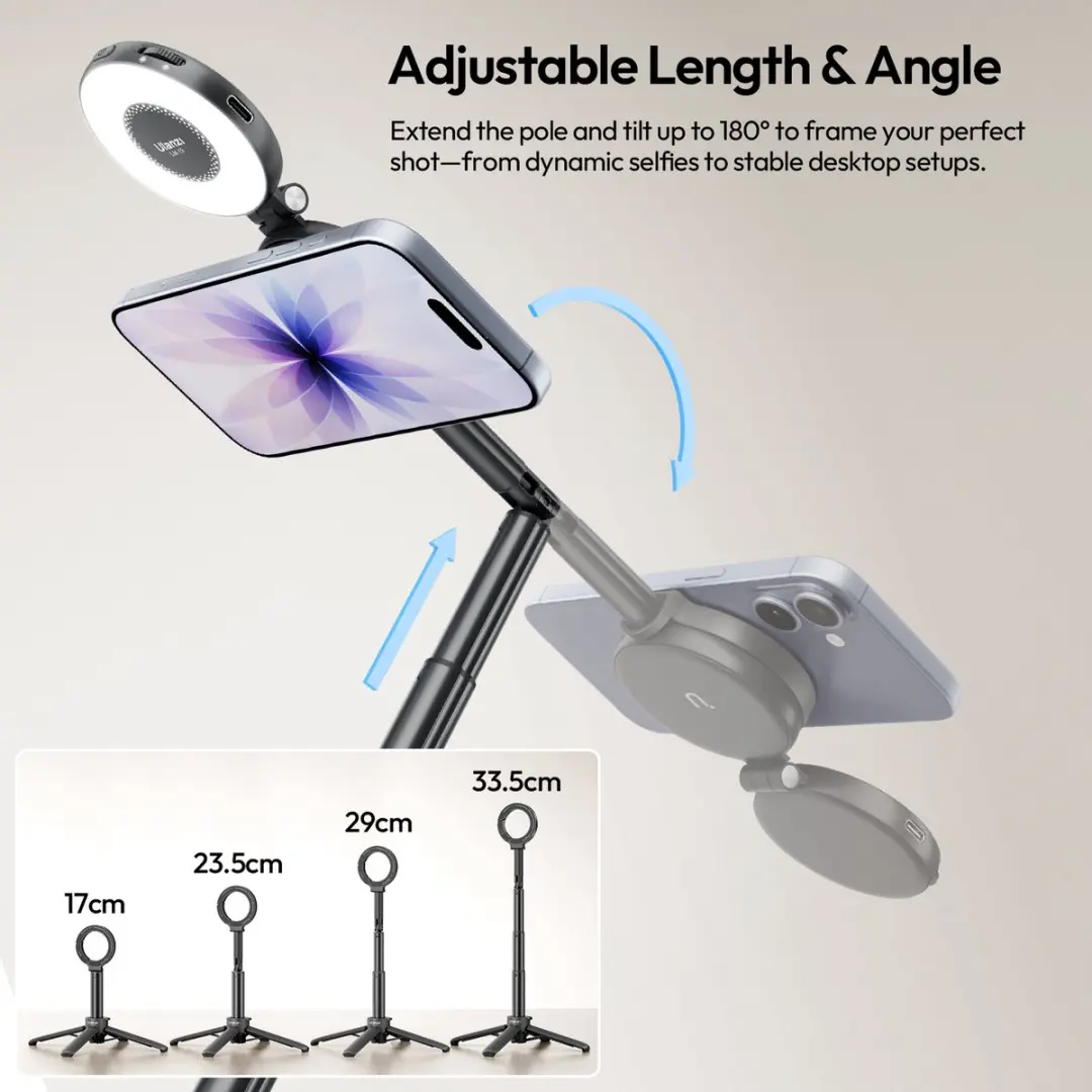 Ulanzi MT71 Magnetische Selfie Stick Statief - 17-34cm - Zwart