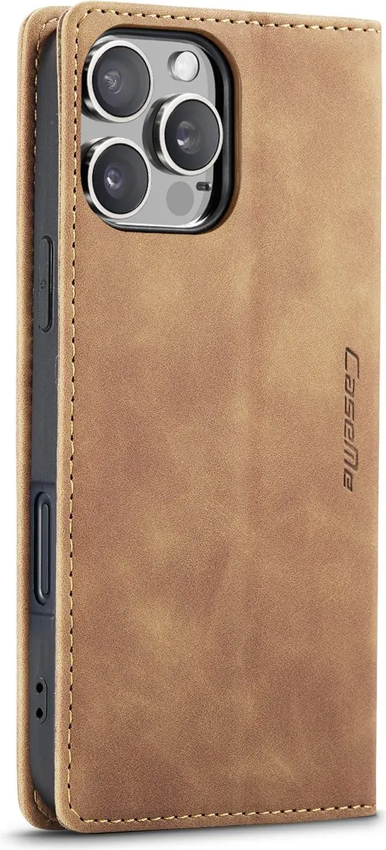 CaseMe iPhone 16 Pro Max Wallet Book Case - Licht Bruin