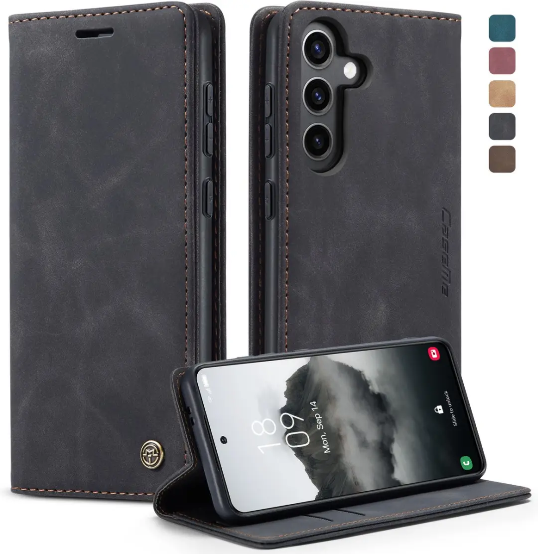 Caseme Telefoonhoesje Samsung Galaxy S25 Ultra Wallet Book - Zwart