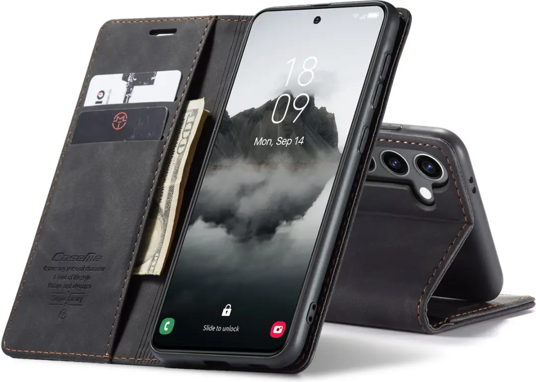 Caseme Telefoonhoesje Samsung Galaxy S25 Ultra Wallet Book - Zwart - afbeelding 6 van 6