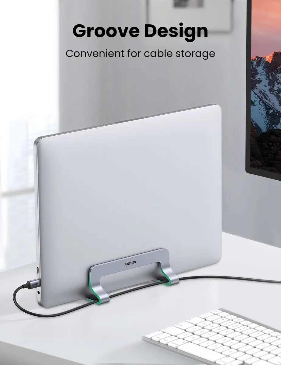 Ugreen LP258 Verticale Standhouder - MacBook/Tablet - Zilver - afbeelding 6 van 6