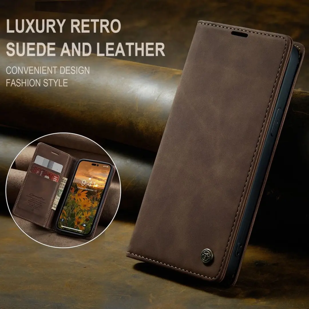 Caseme Retro Wallet Case CSM-39255 - iPhone 15 Pro Max - Coffee
