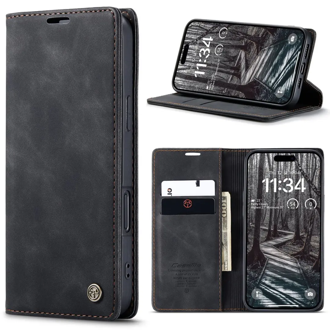 Caseme Telefoonhoesje iPhone 17 Pro Max Wallet - 2 Pasjes - Zwart - afbeelding 6 van 6