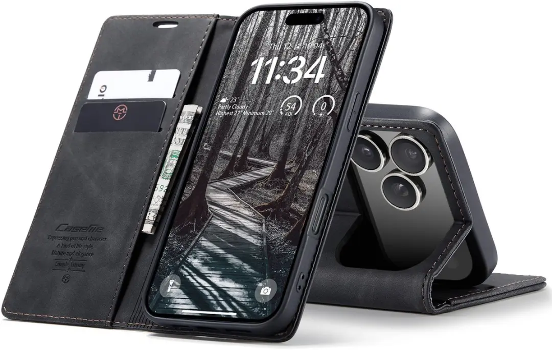Caseme Telefoonhoesje iPhone 17 Pro Max Wallet - 2 Pasjes - Zwart