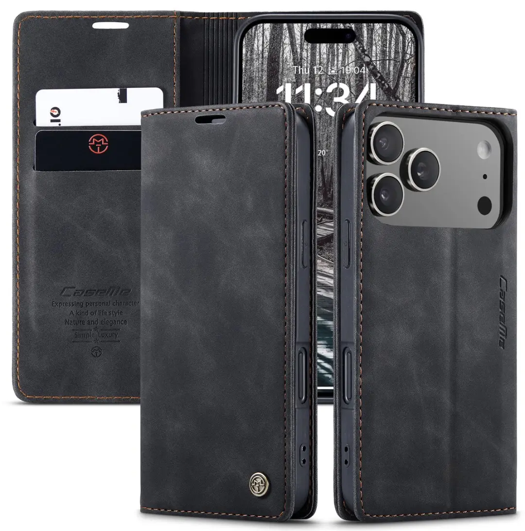 Caseme Telefoonhoesje iPhone 17 Pro Max Wallet - 2 Pasjes - Zwart