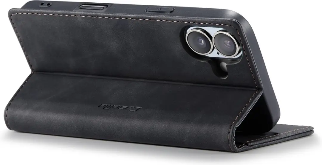 CaseMe iPhone 16 Plus Wallet Book Hoesje - Zwart - afbeelding 6 van 6