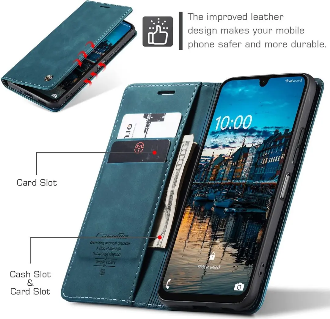 Caseme 013 Bookcase Portemonneehoesje Samsung Galaxy A16 - Blauw