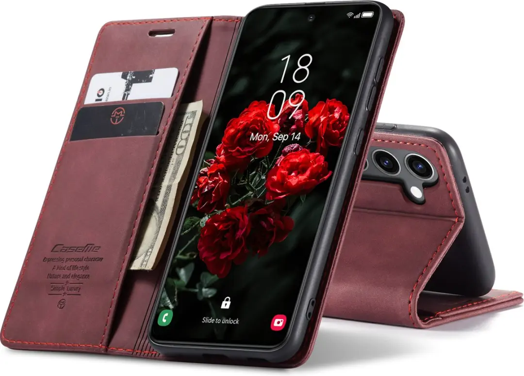 Caseme Wallet Book Case Samsung Galaxy S25 - Rood