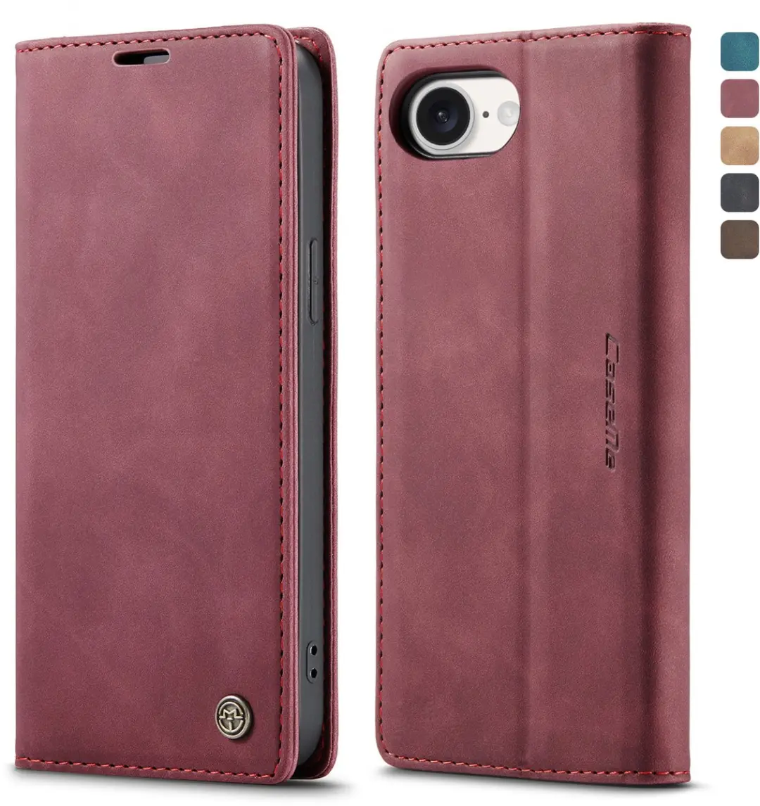 Caseme Telefoonhoesje iPhone 16E Wallet Book - Rood