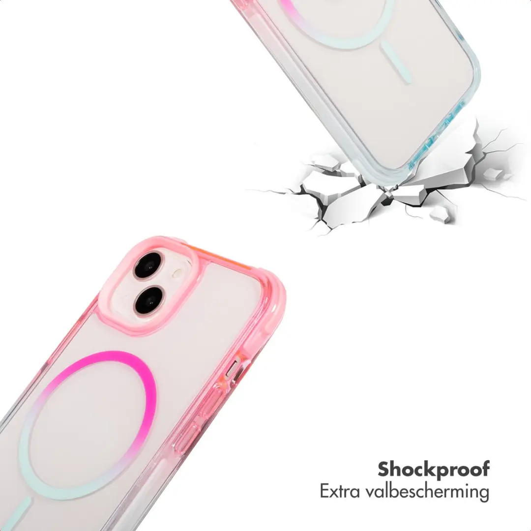 Selencia iPhone 13 Gradient Backcover Hoesje - Roze/Blauw