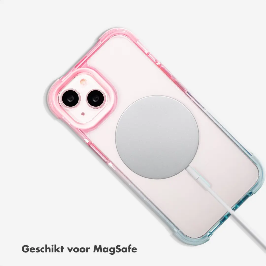 Selencia iPhone 13 Gradient Backcover Hoesje - Roze/Blauw