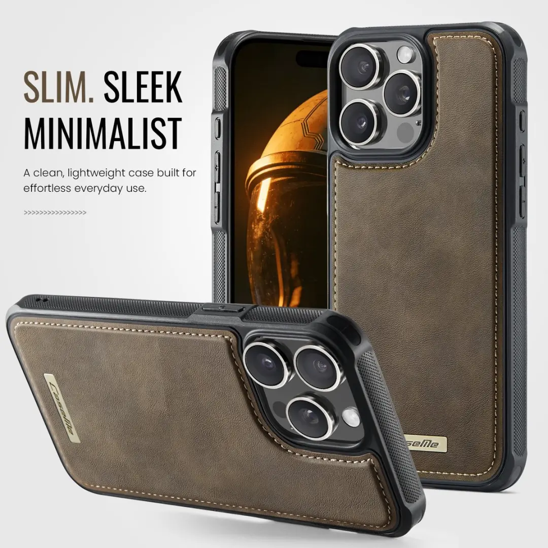 CaseMe C69 Leather Back Cover iPhone 15 Pro - MagSafe - Bruin